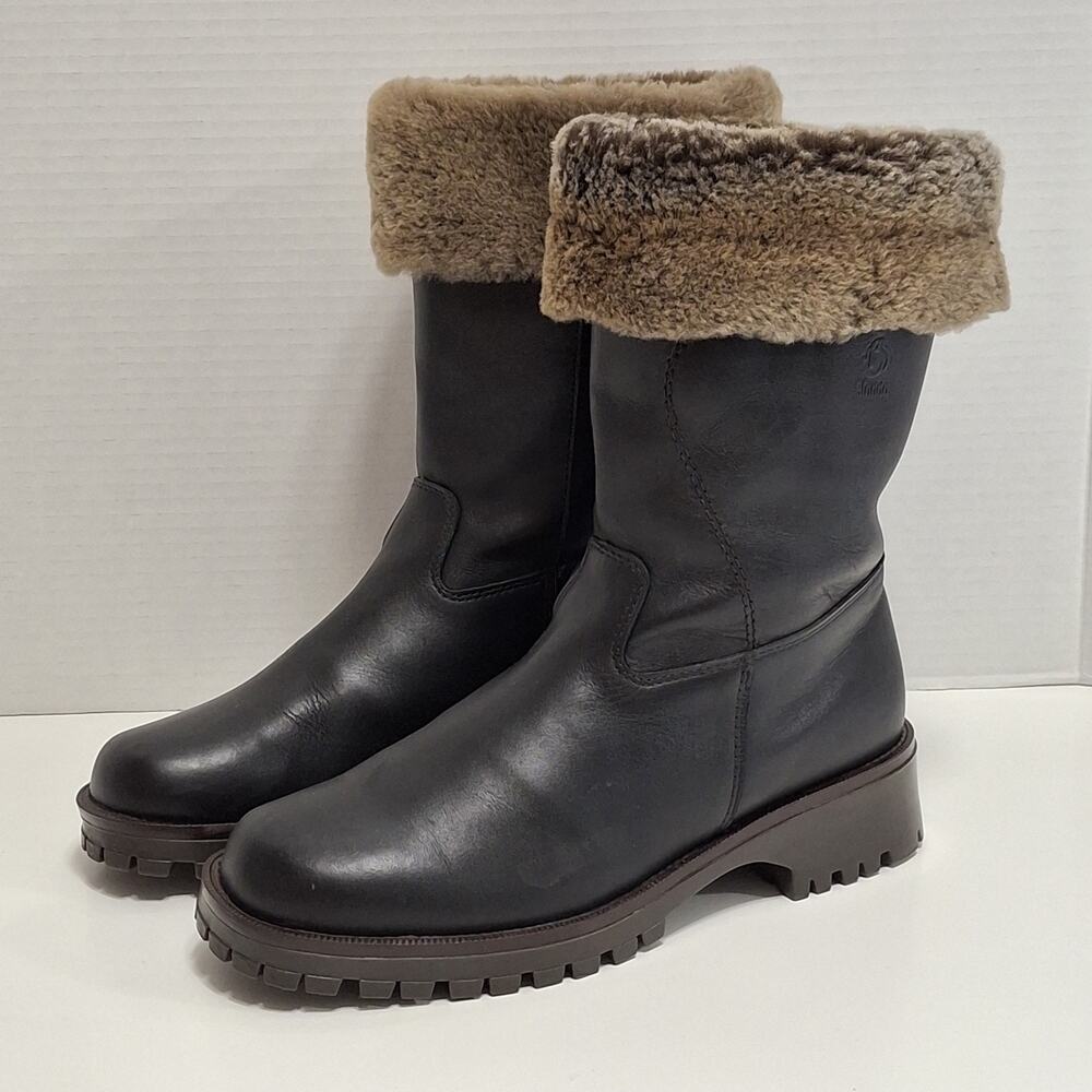 Blondo Women’s Boots 8.0B Black Leather Shearling Waterproof Ankle Booties